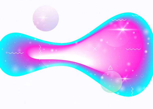 Fluid dynamic background with vibrant rainbow gradients. Dynamic hologram. Holographic cosmos. Graphic template for banner, flyer and cover. Cute fluid dynamic. - Vektori, kuva