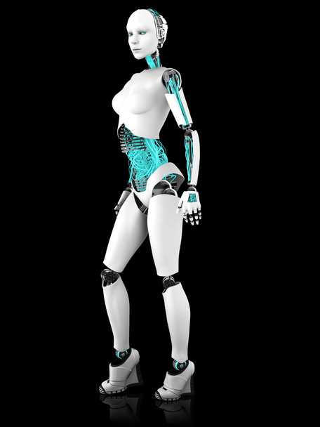 Sexy mujer robot posando
. - Foto, Imagen