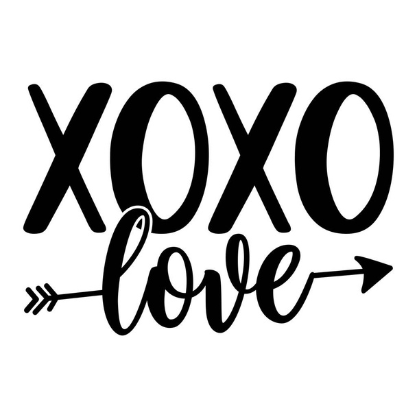 XoXo - Valentine's Day Greeting card - Calligraphy phrase for Christmas or other gift. Modern brush lettering phrase. Hand drawn design elements, Xmas greetings cards, invitations. Holiday quotes. - Vector, Imagen