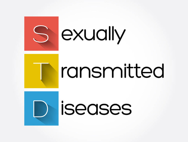 STD - Sexually Transmitted Diseases acronym, medical concept background - Vector, afbeelding