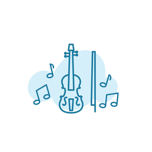 Vektorová ilustrace, šablona pro design ikon houslí - Vektor, obrázek