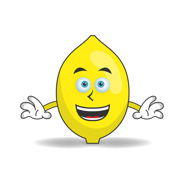 personagem mascote limão com expressão sorriso. - Vetor, Imagem