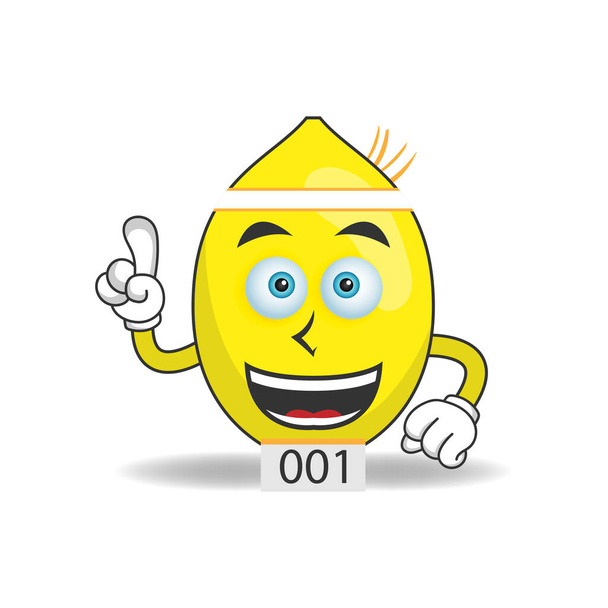 The Lemon mascot character becomes a running athlete. - Vector, Image