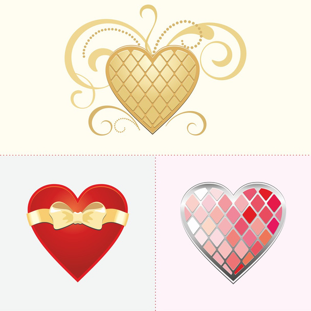 Set of color hearts. - Vector, Image