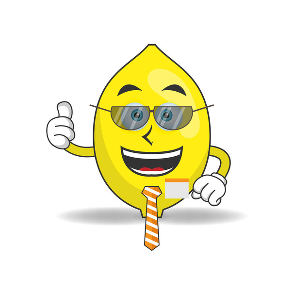 The Lemon mascot character becomes a businessman. - Vector, Image