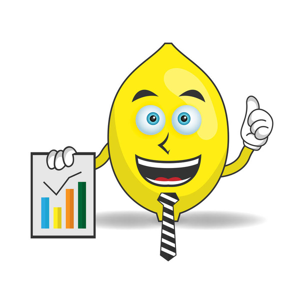 Lemon mascot character presentation. - Vector, Image