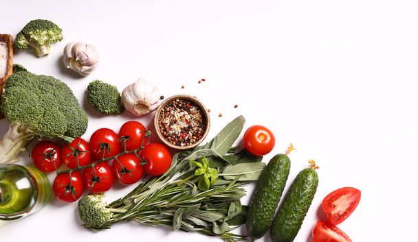 food background fresh vegetable and spices - Photo, Image