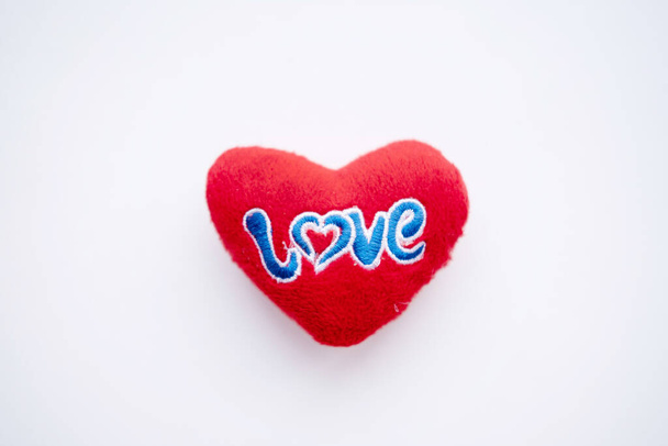 Tissue red heart on white background. love. valentine day - Valokuva, kuva