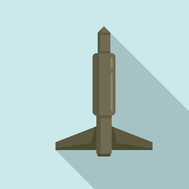 Missile bomber icon, flat style - Vektor, Bild