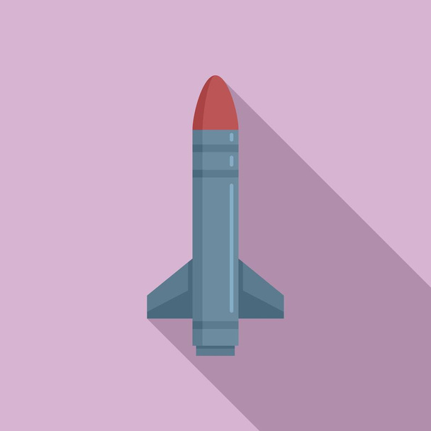 Missile fire icon, flat style - Vettoriali, immagini