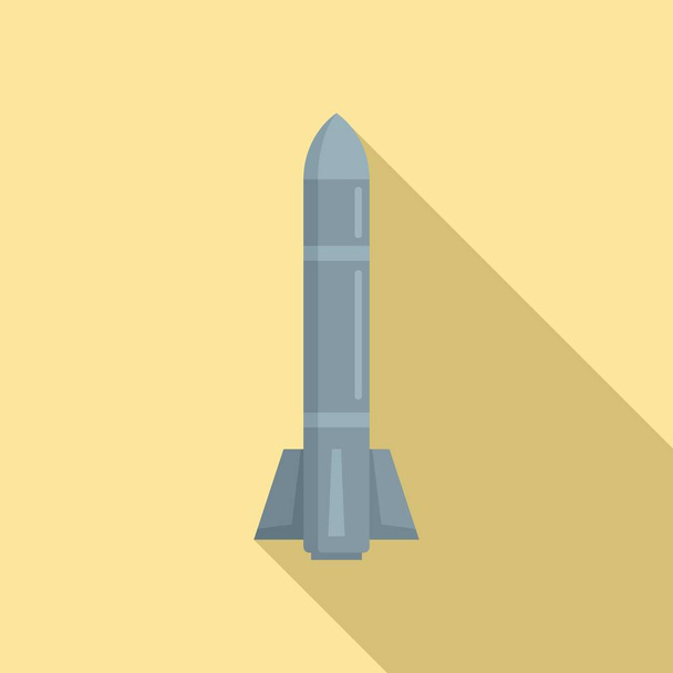 Missile nuke icon, flat style - Vektor, kép