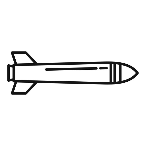Missile bomb icon, outline style - Vektor, kép