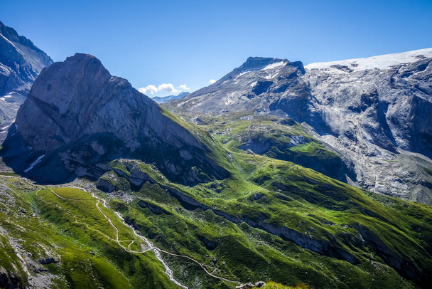 Alpine glaciers and mountains landscape in Pralognan la Vanoise. French alps. - Fotó, kép