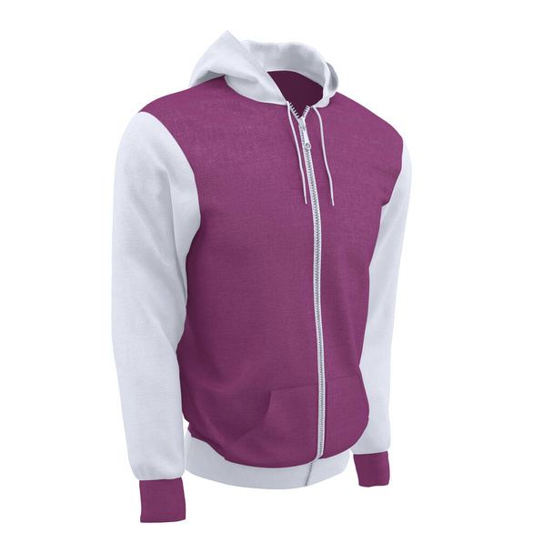 Make your artwork more faster and beautifully, with this Side Perspective View Sweet Men's Full Zipper Hoodie Mockup In Radiant Orchid Color. - Photo, Image