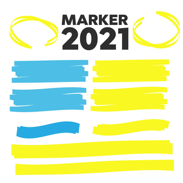 Marker marks. Yellow marker text selection vector - Vector, Image