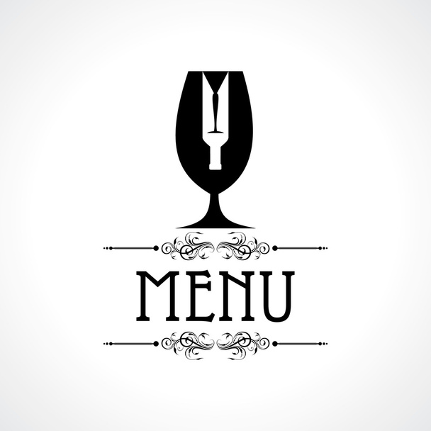 Template for menu card with cutlery - Vecteur, image