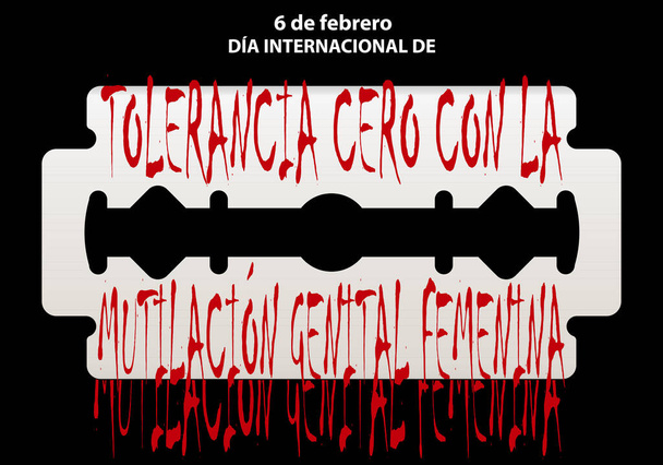 Journée internationale de tolérance zéro pour les mutilations génitales féminines - Vecteur, image