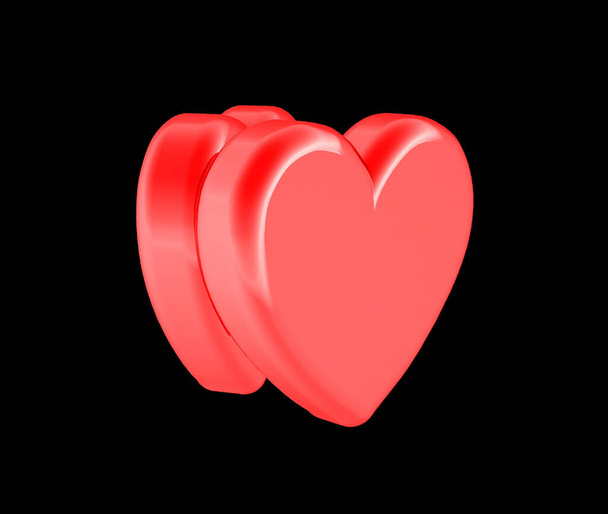 Representación 3D Corazón romántico Fondo - Foto, imagen