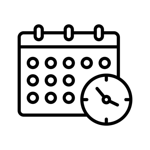 Calendar, clock, schedule icon vector image. Can also be used for cyber security. Suitable for use on web apps, mobile apps and print media. - Vector, Image