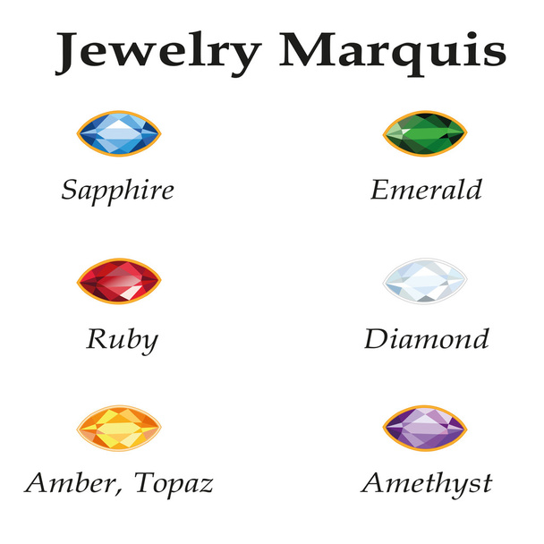 šperky markýz. izolované objekty - Vektor, obrázek