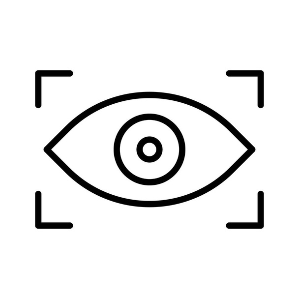 Biometrický, oční, skenovat vektorový obraz ikony. Lze také použít pro kybernetickou bezpečnost. Vhodné pro použití na webových aplikacích, mobilních aplikacích a tiskových médiích. - Vektor, obrázek