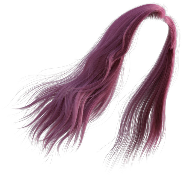 Gerade rosa Haare isoliert auf weiß - Foto, Bild