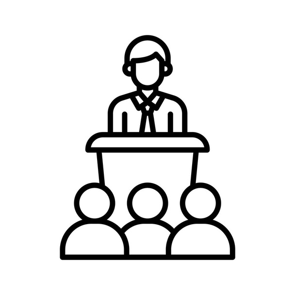 Conference, discussion, scrum meeting icon vector image. Can also be used for project management. Suitable for use on web apps, mobile apps and print media. - Vector, Image