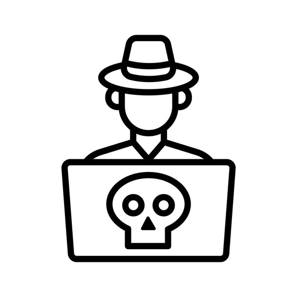 Crime, cyber, hacker icon vector image. Can also be used for internet security. Suitable for use on web apps, mobile apps and print media. - Vector, Image