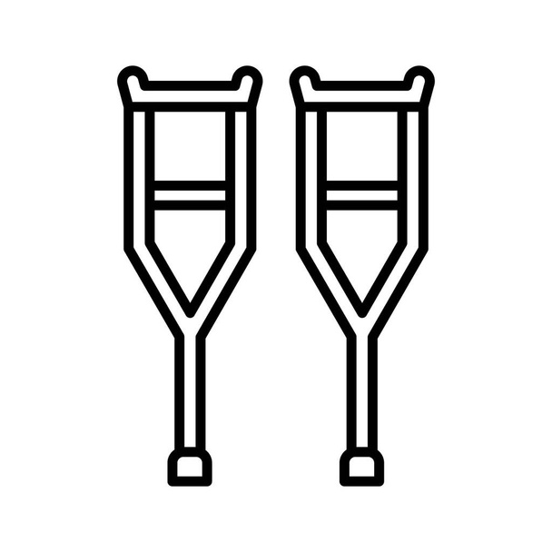 Crutches Icon vector image. Can be used for Medical. Suitable for mobile apps, web apps and print media. - Vector, Image