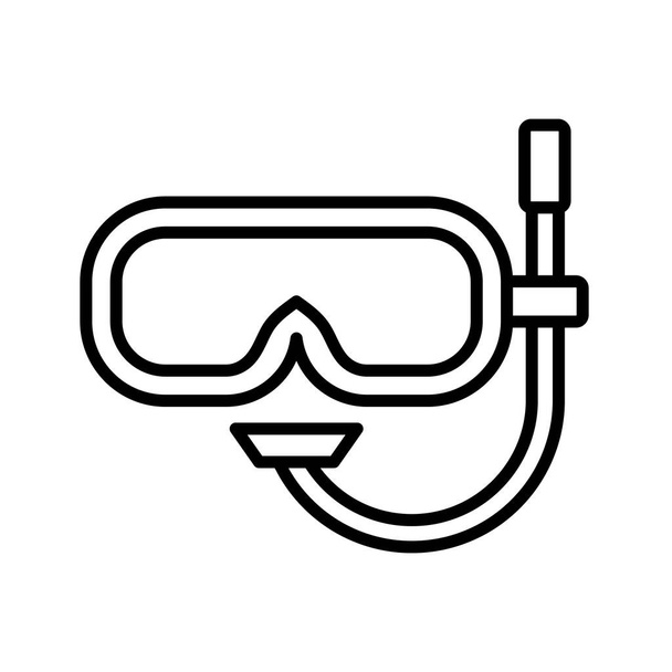 Dalış maskesi, tüplü dalış, su, yüzme maskesi ikon vektör görüntüsü. Yaz & Tatilleri için kullanılabilir. Mobil uygulamalar, web uygulamaları ve yazdırma ortamları için elverişli. - Vektör, Görsel