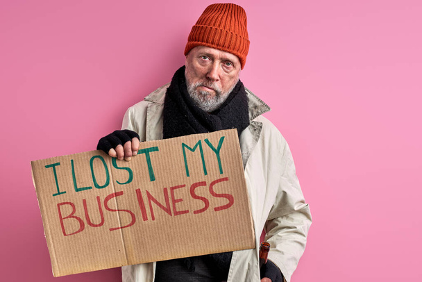 lonely bum man lost his job, business - Fotoğraf, Görsel