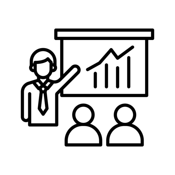 Presentation icon vector image. Can also be used for project management. Suitable for use on web apps, mobile apps and print media. - Vector, Image