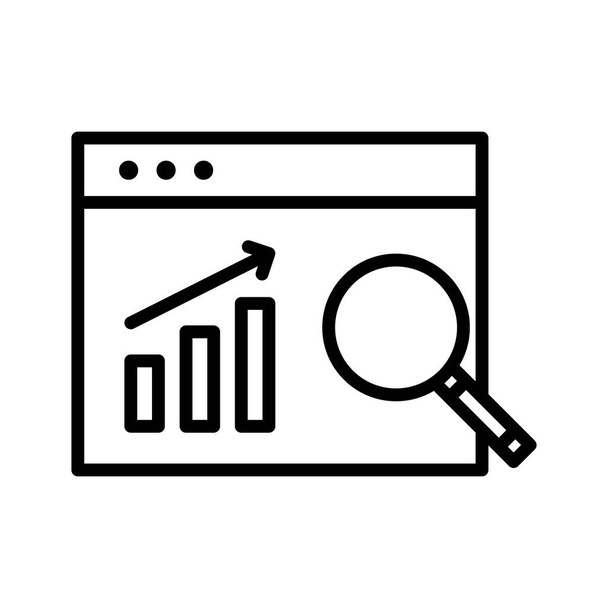Report, statistics, webpage, magnifier icon vector image. Can also be used for web marketing. Suitable for use on web apps, mobile apps and print media. - Vector, Image