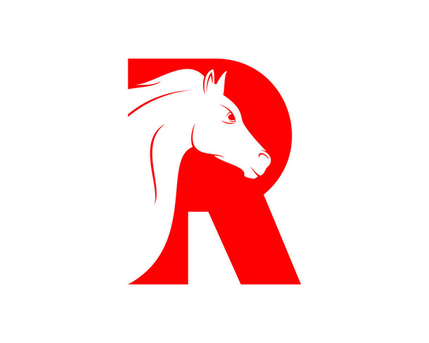 R písmeno s koněm uvnitř - Vektor, obrázek