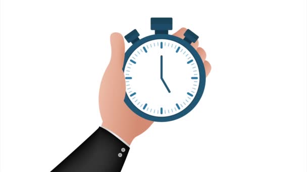 Timer hand in cartoon style. Business management. Stopwatch icon . Time management. stock illustration. - Footage, Video