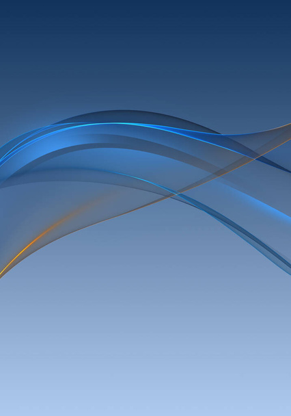 Абстрактные фоновые волны. Лазурный синий и оранжевый абстрактный фон для обоев или визитная карточка - Фото, изображение