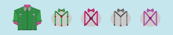 set of suspenders cartoon icon design template with various models. modern vector illustration isolated on blue background - Vector, Image