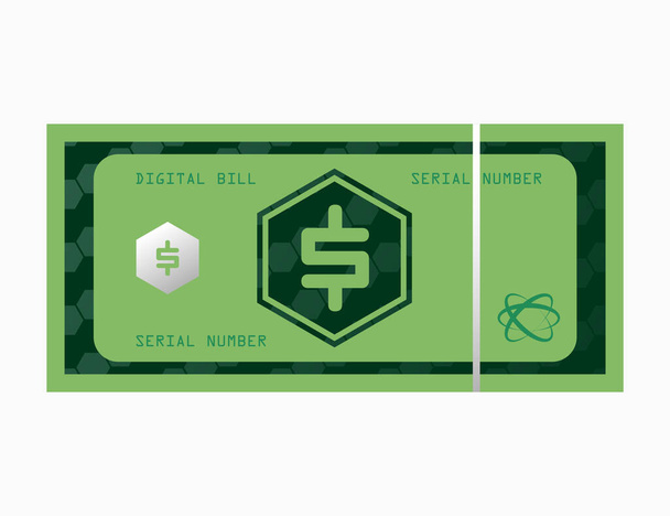 Illustrazione vettoriale della banconota digitale in dollari - Vettoriali, immagini