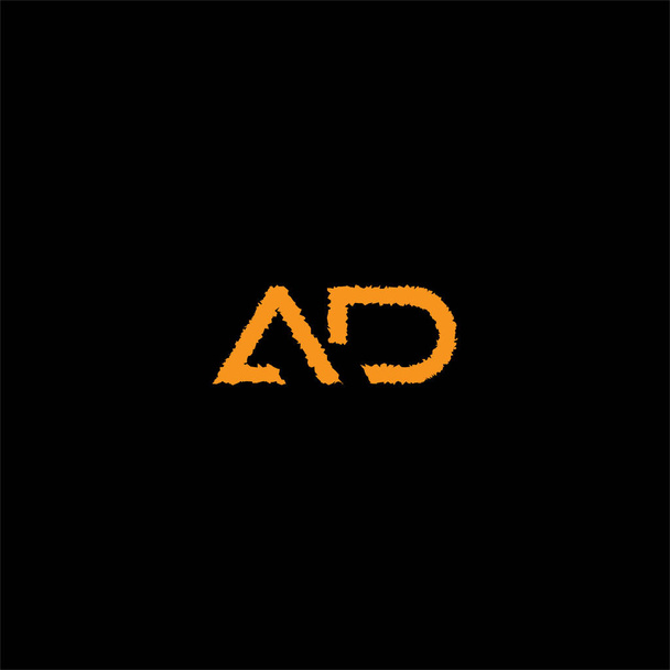 Logo litery D kreatywny projekt na czarnym tle koloru.ad monogram - Wektor, obraz
