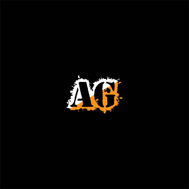 黒の背景にG文字のロゴの創造的なデザイン.ag monogram - ベクター画像