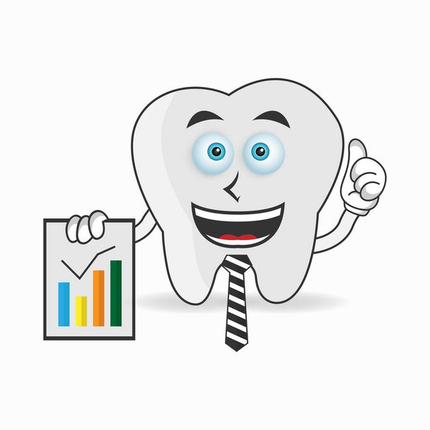 Tooth mascot character presentation. - Vector, Image