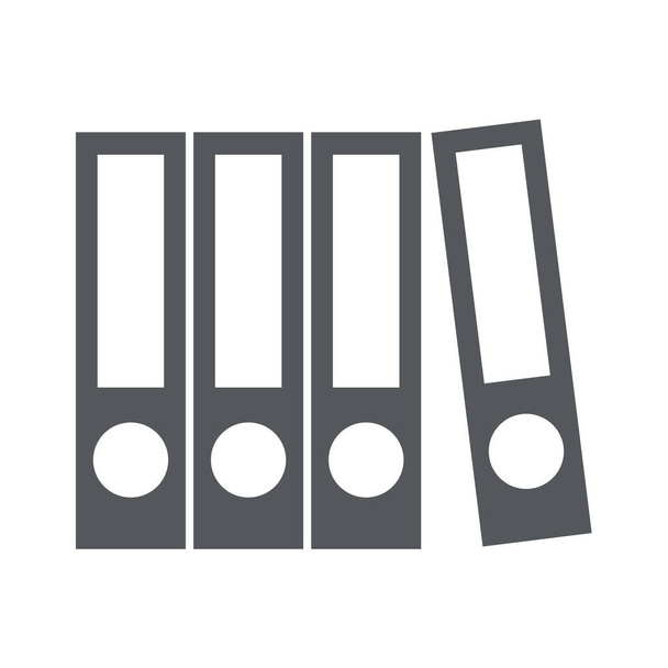 reliures de bureau icône, style silhouette - Vecteur, image