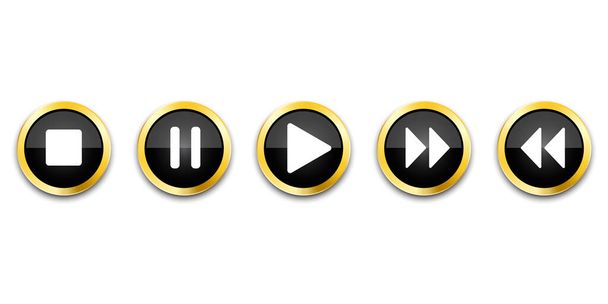 Play button icon vector illustration. Modern flat button with media player. Stock image. EPS 10. - Vector, Image