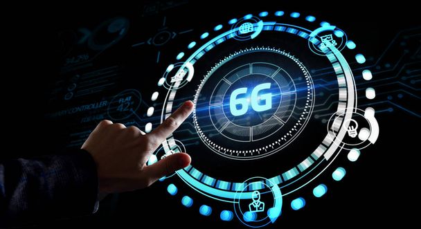 The concept of 6G network, high-speed mobile Internet, new generation networks. Business, modern technology, internet and networking concept. - Photo, Image