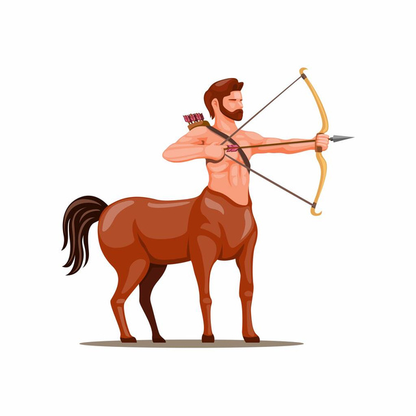 Centaur archer. mythical creature symbol for sagittarius zodiac character concept in cartoon illustration vector - Vector, Image