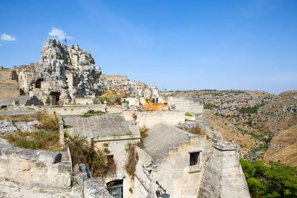 Матера, древний город пещерных домов. Феликата, Италия - Фото, изображение