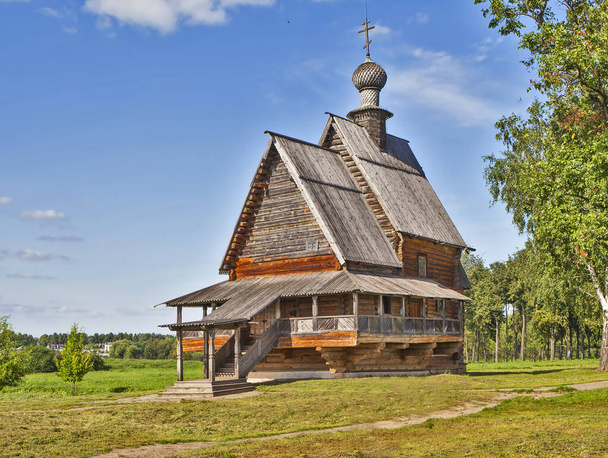 Old wooden St. Nicholas Church on the territory of the Kremlin (Church of St. Nicholas from the village of Glotovo). Suzdal. Vladimir region. Golden ring. Russia. Date taken Aug 2, 2017 - Photo, Image