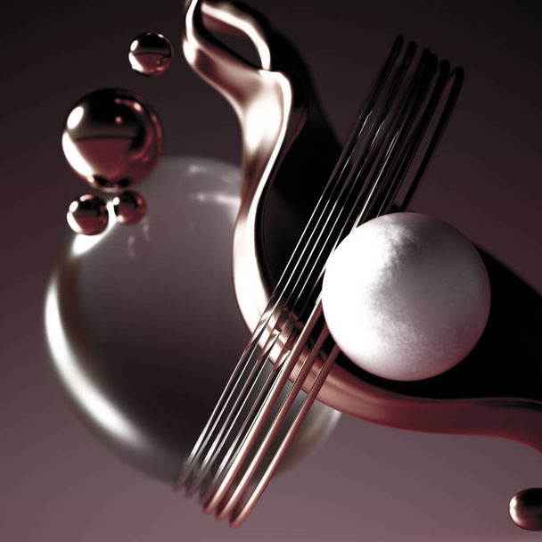 Beautiful abstraction background minimalism. 3d illustration, 3d rendering. - 写真・画像