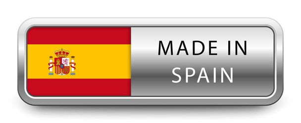 ホワイトを基調に、国旗を孤立させたスペイン製メタルバッジ。ベクターイラスト. - ベクター画像