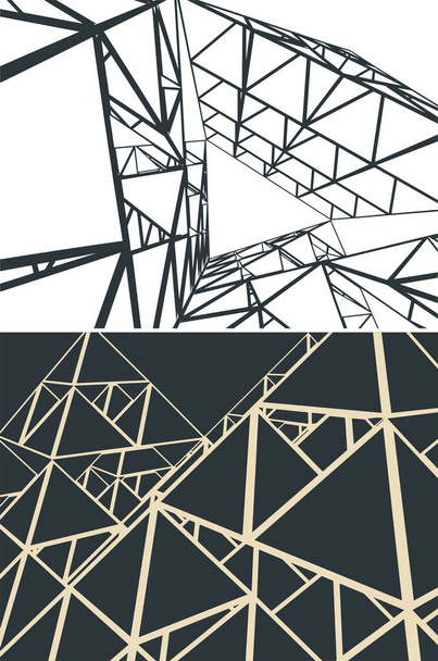 Ilustración vectorial estilizada de la estructura geométrica abstracta - Vector, imagen